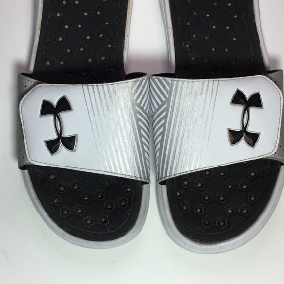 Under Armour Men's Ignite Slides Size 13 White GUC - Picture 6 of 9
